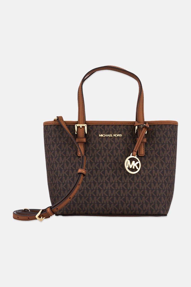 Michael Kors Women Monogram Tote Bag, Brown - Image 1